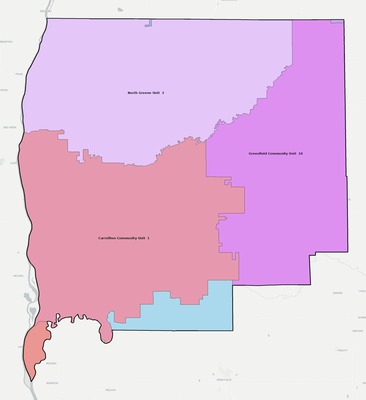 Greene County IL school district boundaries map