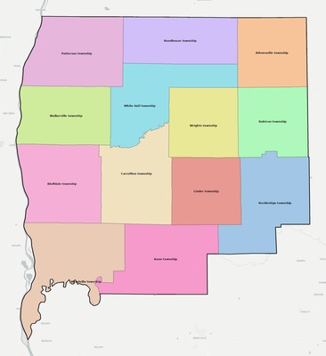 Greene County IL townships and subdivisions map