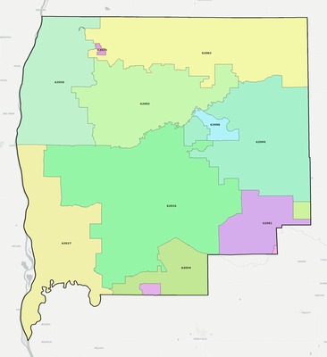 Greene County IL ZIP code boundaries map