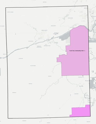 Grundy County IL school district boundaries map