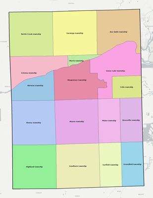 Grundy County IL townships and subdivisions map