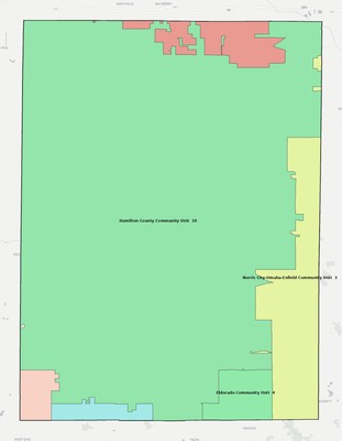 Hamilton County IL school district boundaries map