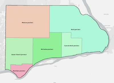 Hardin County IL townships and subdivisions map