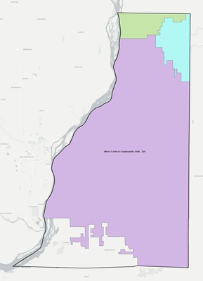 Henderson County IL school district boundaries map