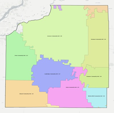 Henry County IL school district boundaries map