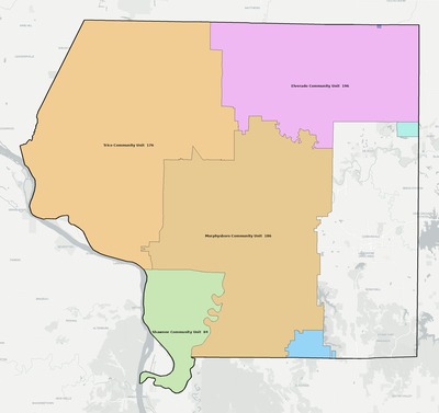 Jackson County IL school district boundaries map
