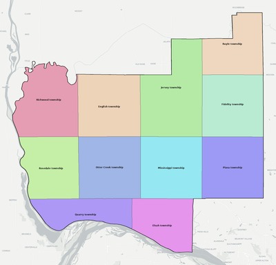 Jersey County IL townships and subdivisions map