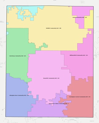 Knox County IL school district boundaries map