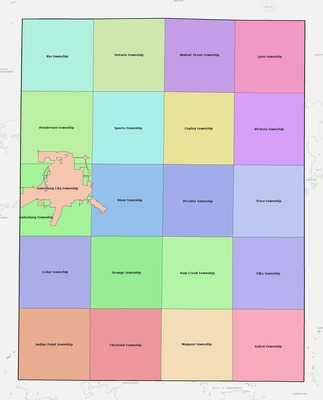 Knox County IL townships and subdivisions map