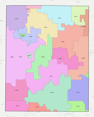 Knox County IL ZIP code boundaries map