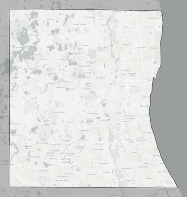 Lake County IL county basemap context