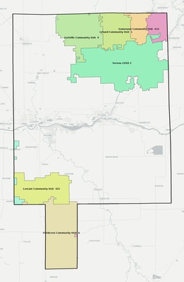 LaSalle County IL school district boundaries map
