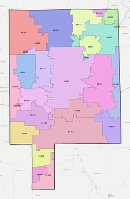 LaSalle County IL ZIP code boundaries map