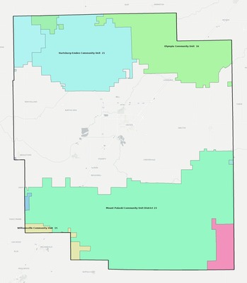 Logan County IL school district boundaries map