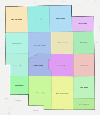 Logan County IL townships and subdivisions map