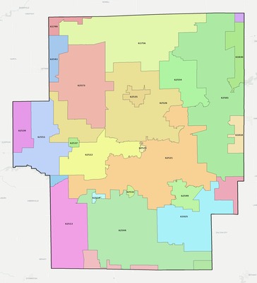 Macon County IL ZIP code boundaries map