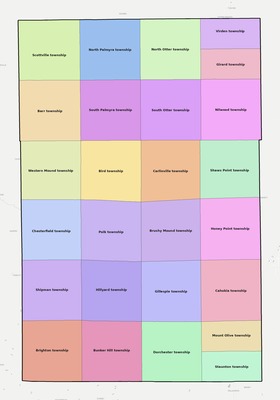 Macoupin County IL townships and subdivisions map