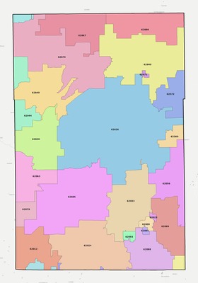 Macoupin County IL ZIP code boundaries map