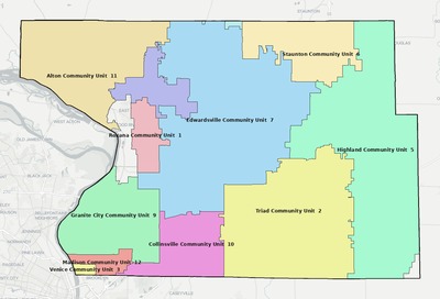Madison County IL school district boundaries map