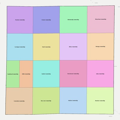Marion County IL townships and subdivisions map