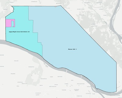 Massac County IL school district boundaries map