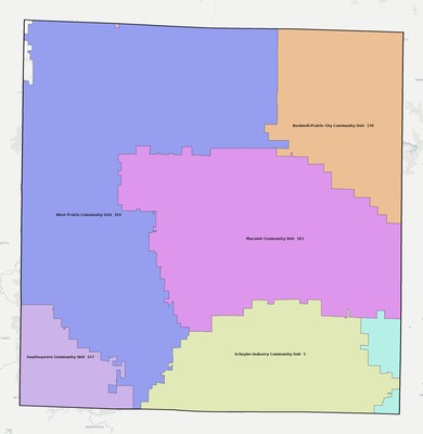 McDonough County IL school district boundaries map