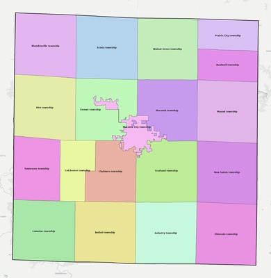 McDonough County IL townships and subdivisions map