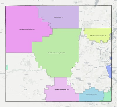 McHenry County IL school district boundaries map