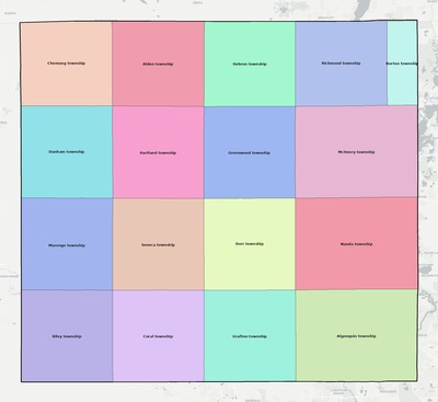 McHenry County IL townships and subdivisions map