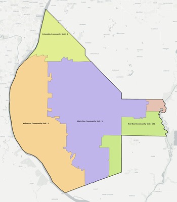 Monroe County IL school district boundaries map
