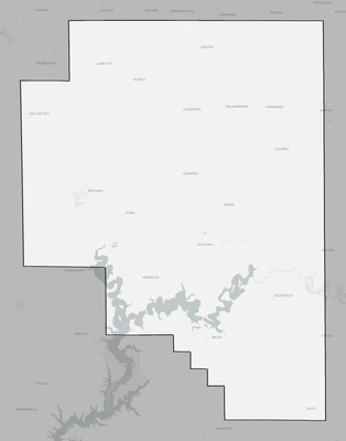 Moultrie County IL county basemap context