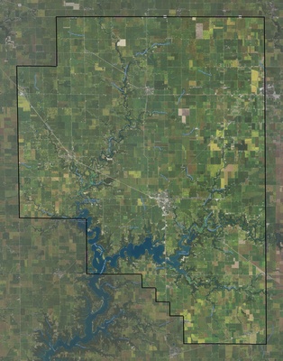 Moultrie County IL USGS imagery and topo map