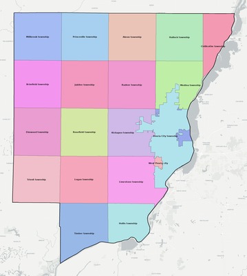 Peoria County IL townships and subdivisions map