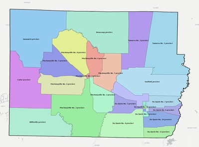 Perry County IL townships and subdivisions map