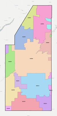 Piatt County IL ZIP code boundaries map