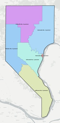 Pope County IL townships and subdivisions map