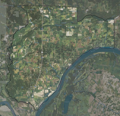 Pulaski County IL USGS imagery and topo map