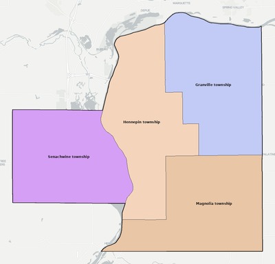 Putnam County IL townships and subdivisions map