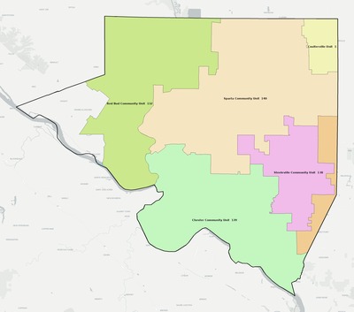 Randolph County IL school district boundaries map
