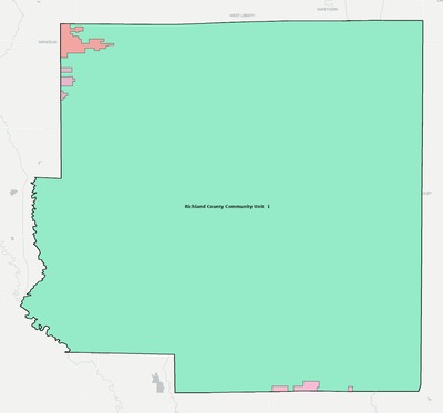 Richland County IL school district boundaries map