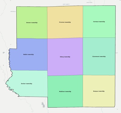Richland County IL townships and subdivisions map