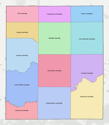 Saline County IL townships and subdivisions map