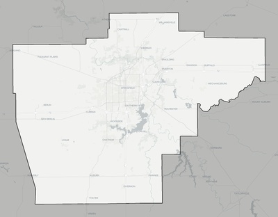 Sangamon County IL county basemap context