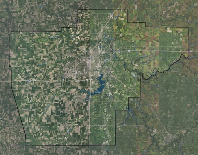 Sangamon County IL USGS imagery and topo map