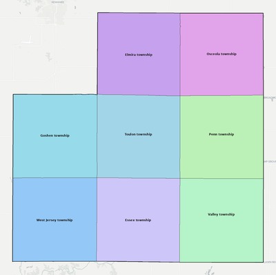 Stark County IL townships and subdivisions map