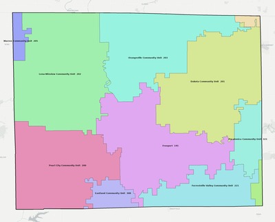 Stephenson County IL school district boundaries map
