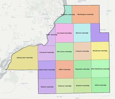Tazewell County IL townships and subdivisions map