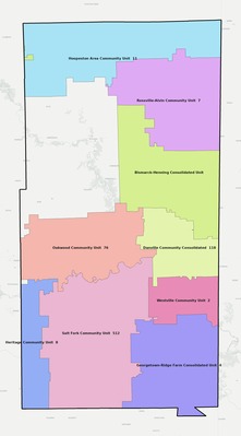 Vermilion County IL school district boundaries map