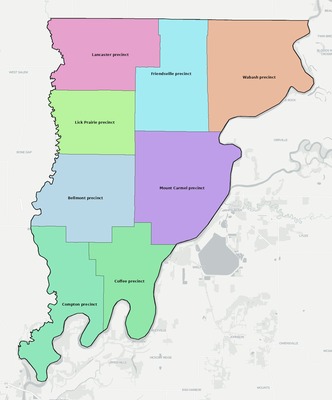 Wabash County IL townships and subdivisions map