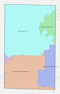 Warren County IL school district boundaries map